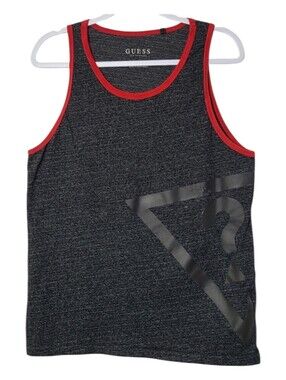 GUESS Men’s Charcoal Gray Tank Top Size Large Casual Minimalist Sleeveless